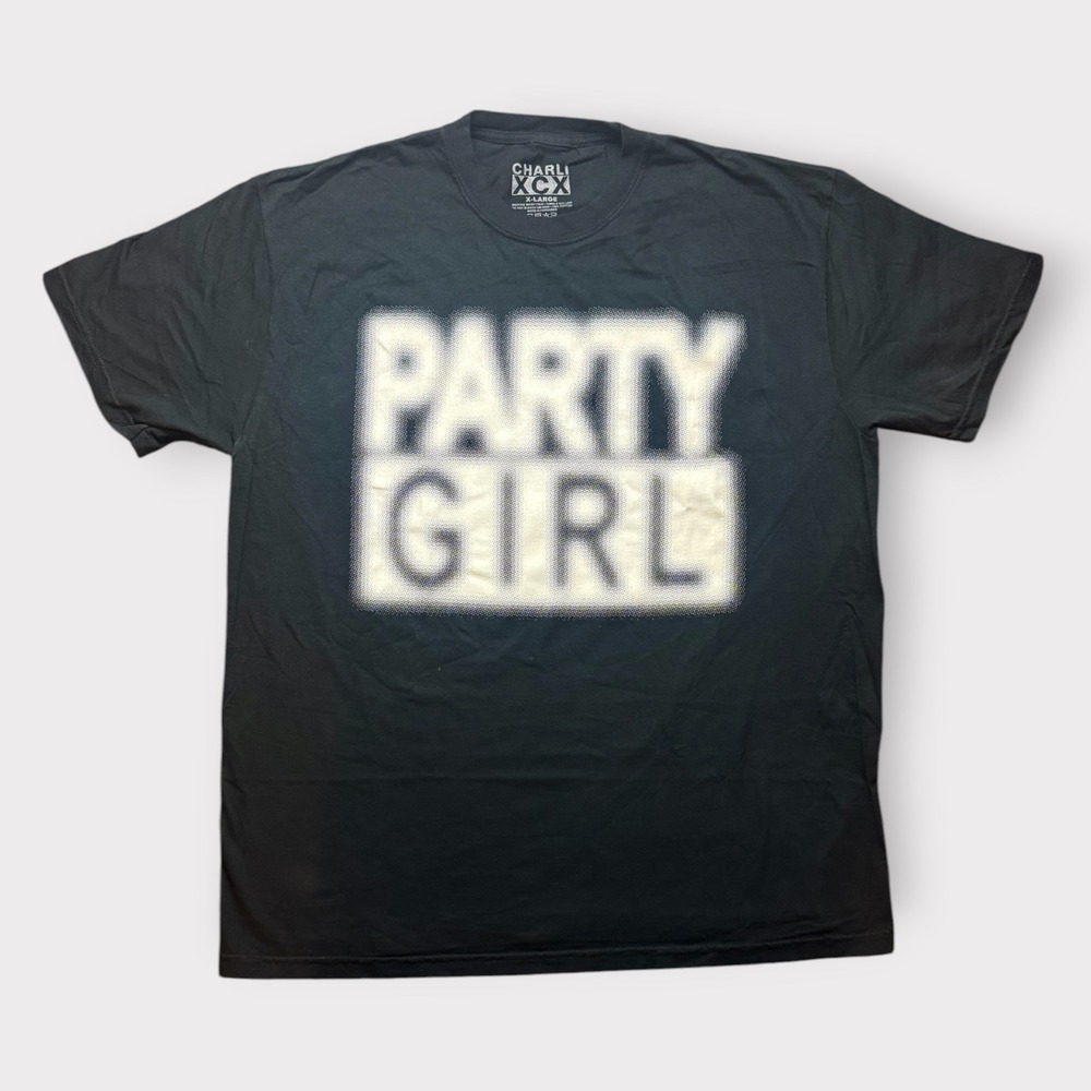 Charli XCX Party Girl Black Graphic T-Shirt Brat Tour Merch Mens XL